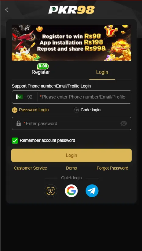 PKR98 Login